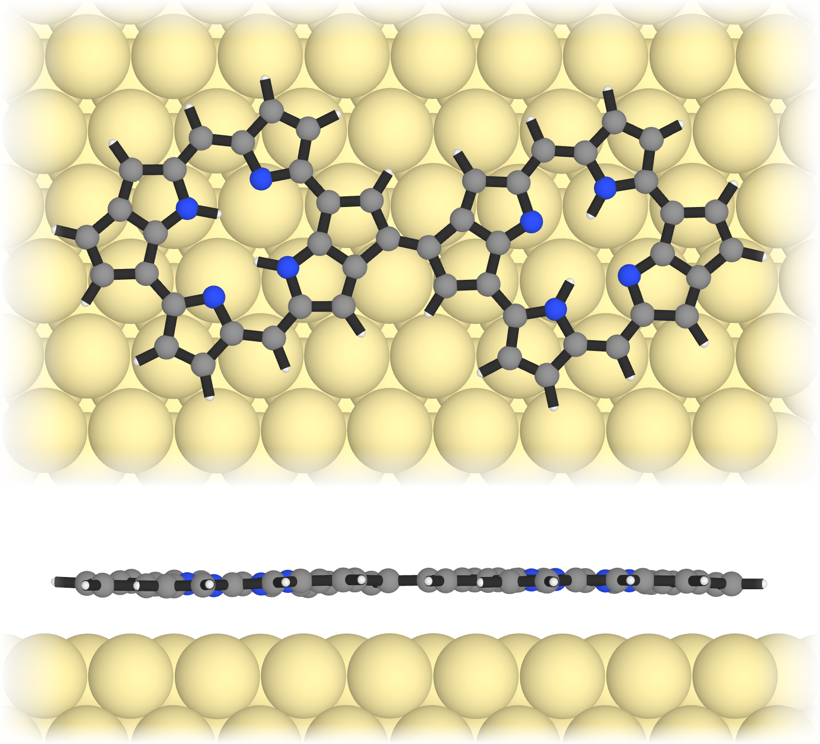 Molecule visualization top and side view